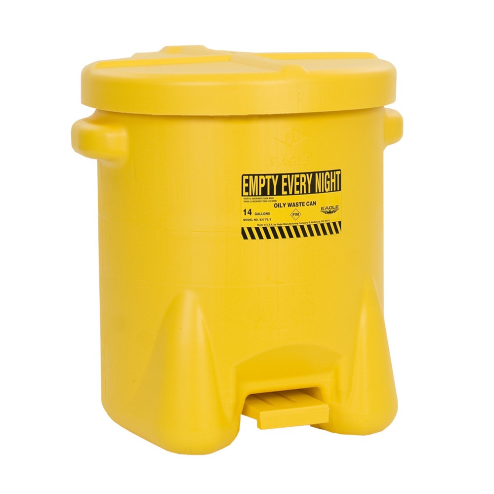 Justrite® Poubelle Eagle, HDPE, 22,8 litres, noire