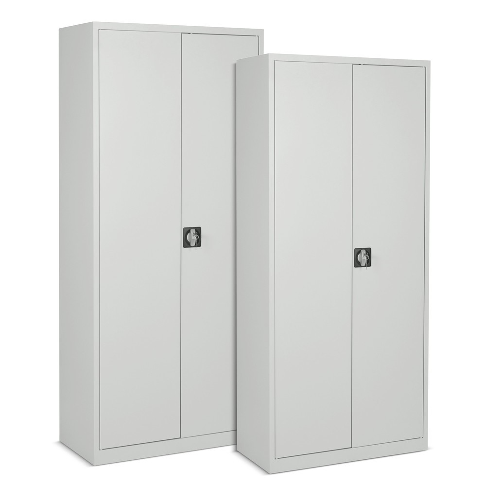 Lot d’armoires à portes battantes HEMMDAL, 4,5 + 5 HC, HxlxP 1 800 x 800 x 380 mm + 1 950 x 920 x 420 mm, tablettes laquées