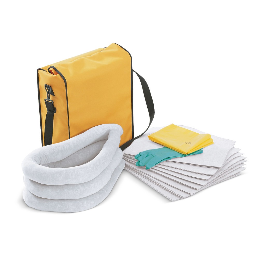 Kit d'urgence en sac insensible aux intempéries, huile, capacité d’absorption 48 l