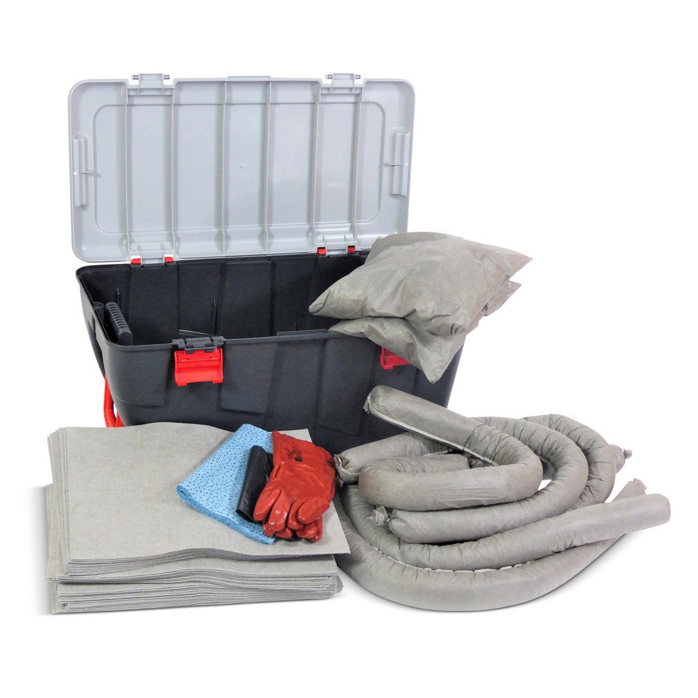 Kit d’urgence Universal, capacité d’absorption 75 litres, valise à roulettes