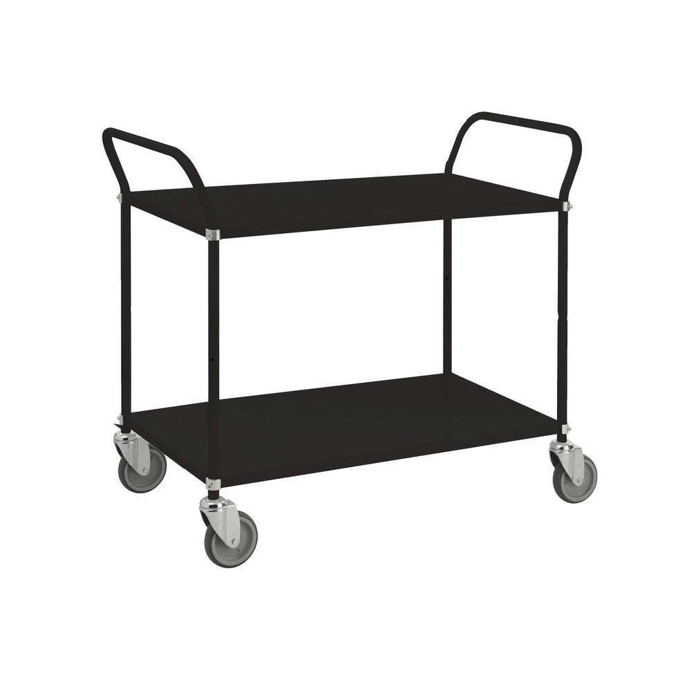 Kongamek Chariot de service avec 4 roues directrices, 2 étagères à 480 x 1 080 mm, capacité de charge 100 kg