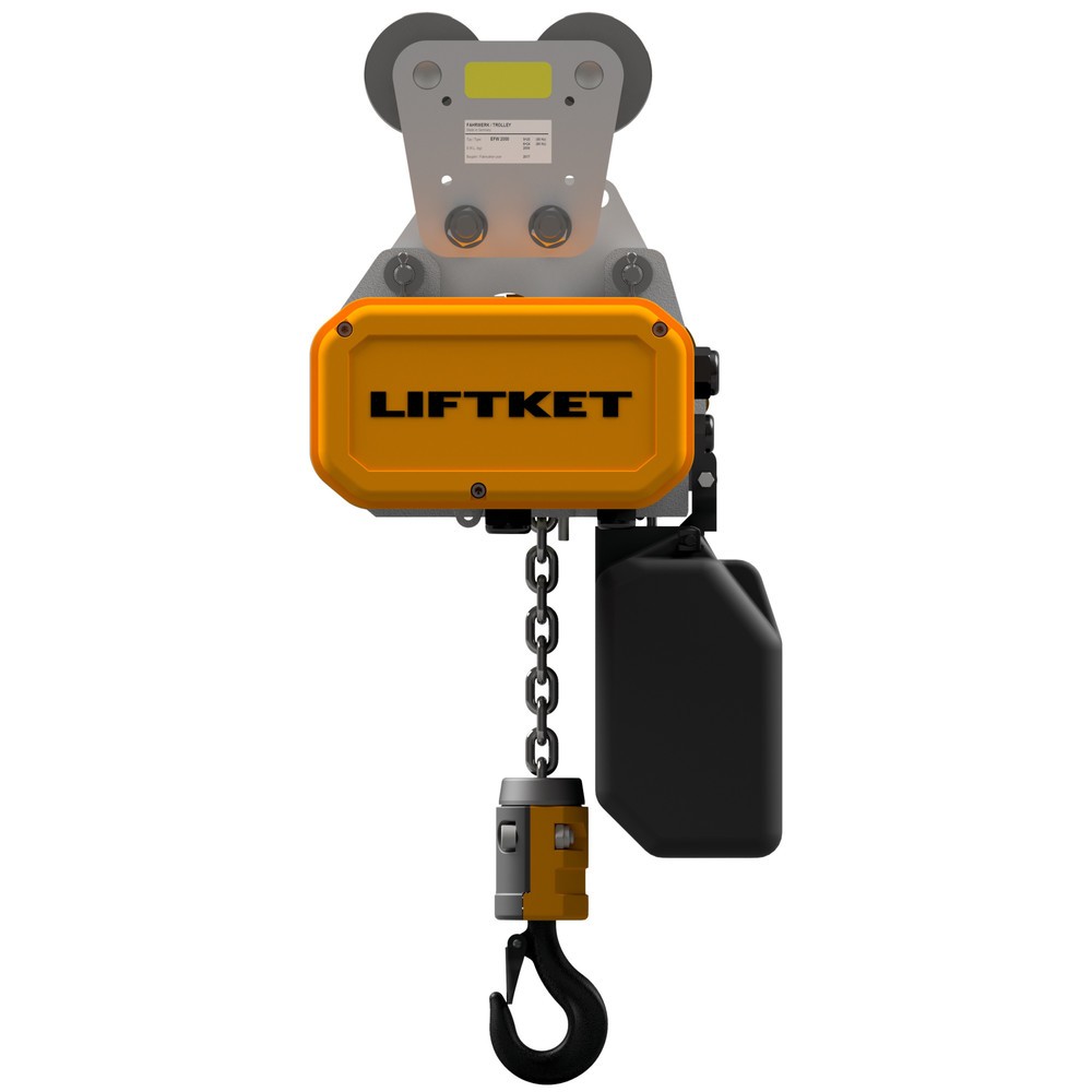 LIFTKET Palan à chaîne électrique S-Line avec mécanisme de déplacement manuel, capacité de charge 125 kg, 8/2 m/min