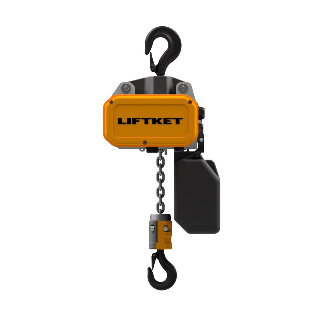 LIFTKET Palan à chaîne électrique S-Line avec suspension par crochet, capacité de charge 125 kg, 8/2 m/min