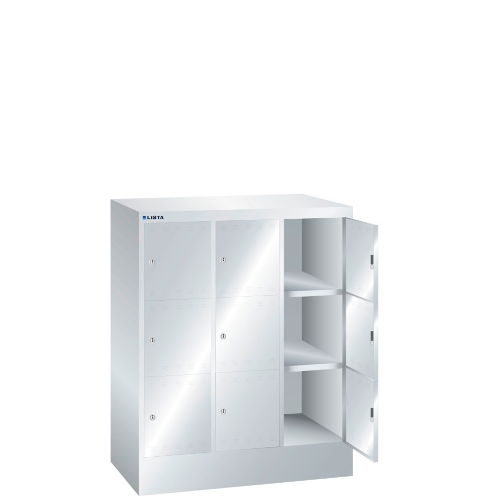 LISTA Armoire à casiers, (lxPxH) 905x500x1 095 mm, 3x3 casiers, serrure à cylindre