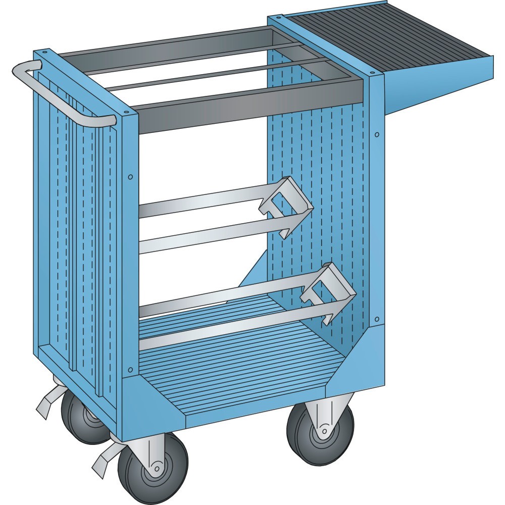 Chariot de transport NC LISTA C36x27E, (lxPxH) 1 077x514x932 mm, sans porte-outils, bleu clair