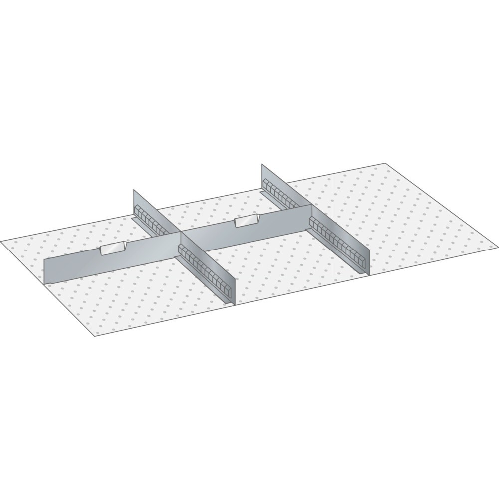 Jeu de parois à fentes et de plaquettes de séparation LISTA 54x27E, (lxP) 918x459 mm, 2 parois à fentes, 2 plaquettes de séparation, hauteur de façade 50 mm