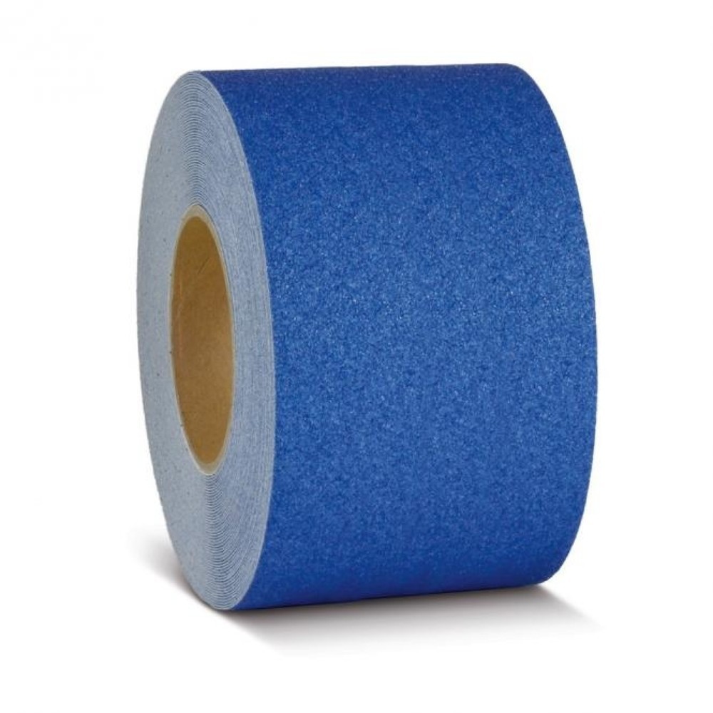 Revêtement antidérapant m2™, marquage de signalisation, rouleau, largeur 100 mm, bleu