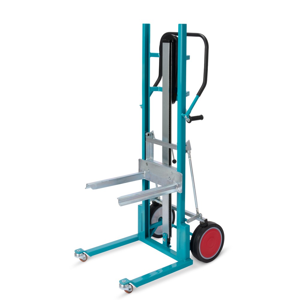 Chariot de levage Ameise®, avec bras de fourche, capacité de charge 250 kg, bandage plein