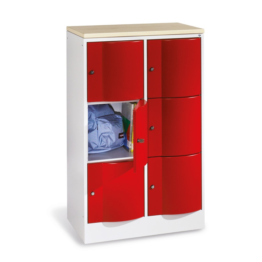 Meuble coffre-fort C+P avec portes « anti-vandalisme », 2 x 5 compartiments, H x l x P 1 950 x 770 x 540 mm, gris clair, gris clair