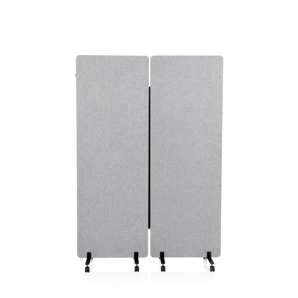 Numéro de l'image du produit 1: Système de parois de séparation mobiles acoustiques hjh OFFICE FLEXMIUT, lot de 2, gris clair