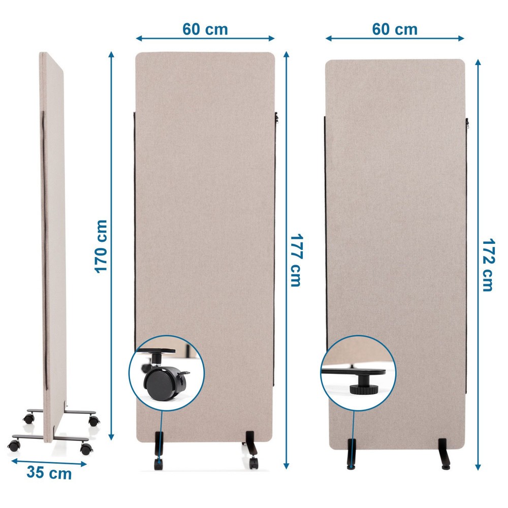 Numéro de l'image du produit 4: Pièce centrale hjh OFFICE pour système de parois de séparation FLEXMIUT, taupe