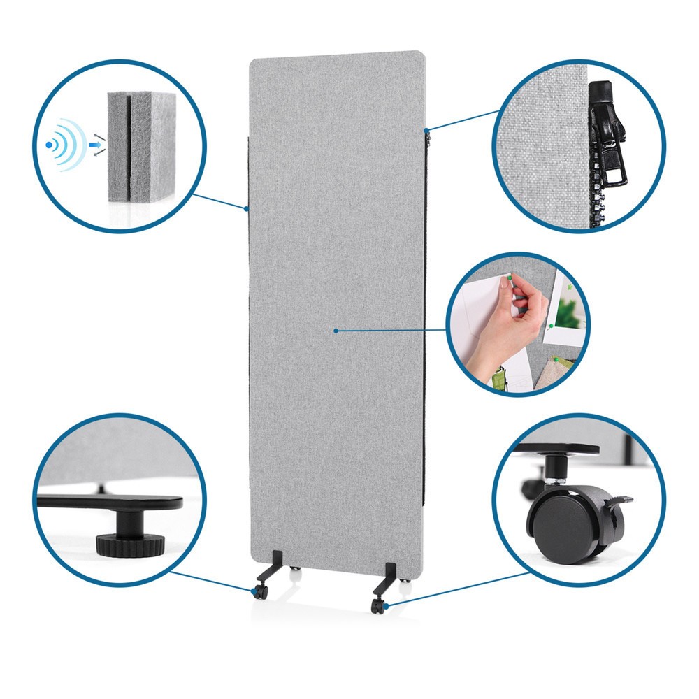 Numéro de l'image du produit 2: Pièce centrale hjh OFFICE pour système de parois de séparation FLEXMIUT, gris clair