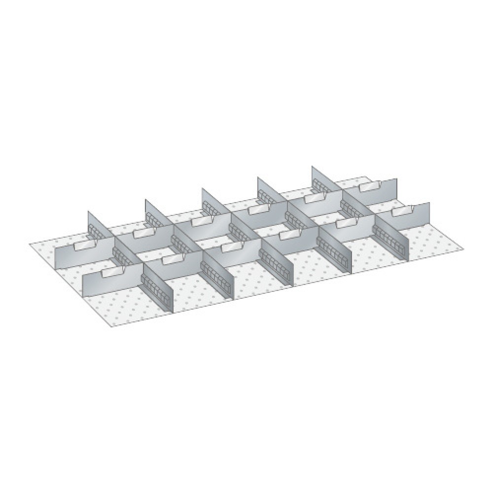 Parois enfichables et cloisons de séparation pour armoires LISTA, 5 parois à fentes, 12 parois de séparation, pour hauteur de façade 75 mm, lxP 918 x 459 mm