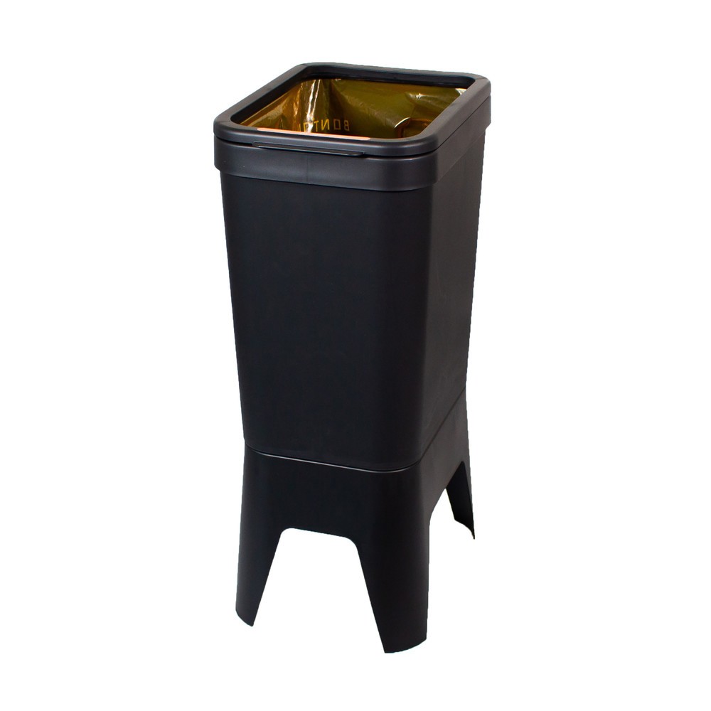 Poubelle Circubin BON TON, en polypropylène 100 % recyclé, 40 litres, ouverte, anthracite