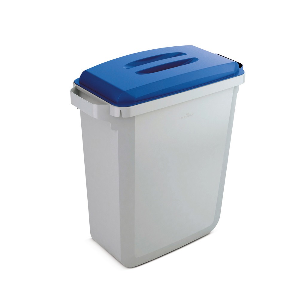 Conteneur à déchets DURABIN 60 litres, avec couvercle, PP, gris/bleu