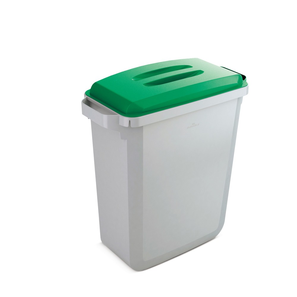 Conteneur à déchets DURABIN 60 litres, avec couvercle, PP, gris/vert