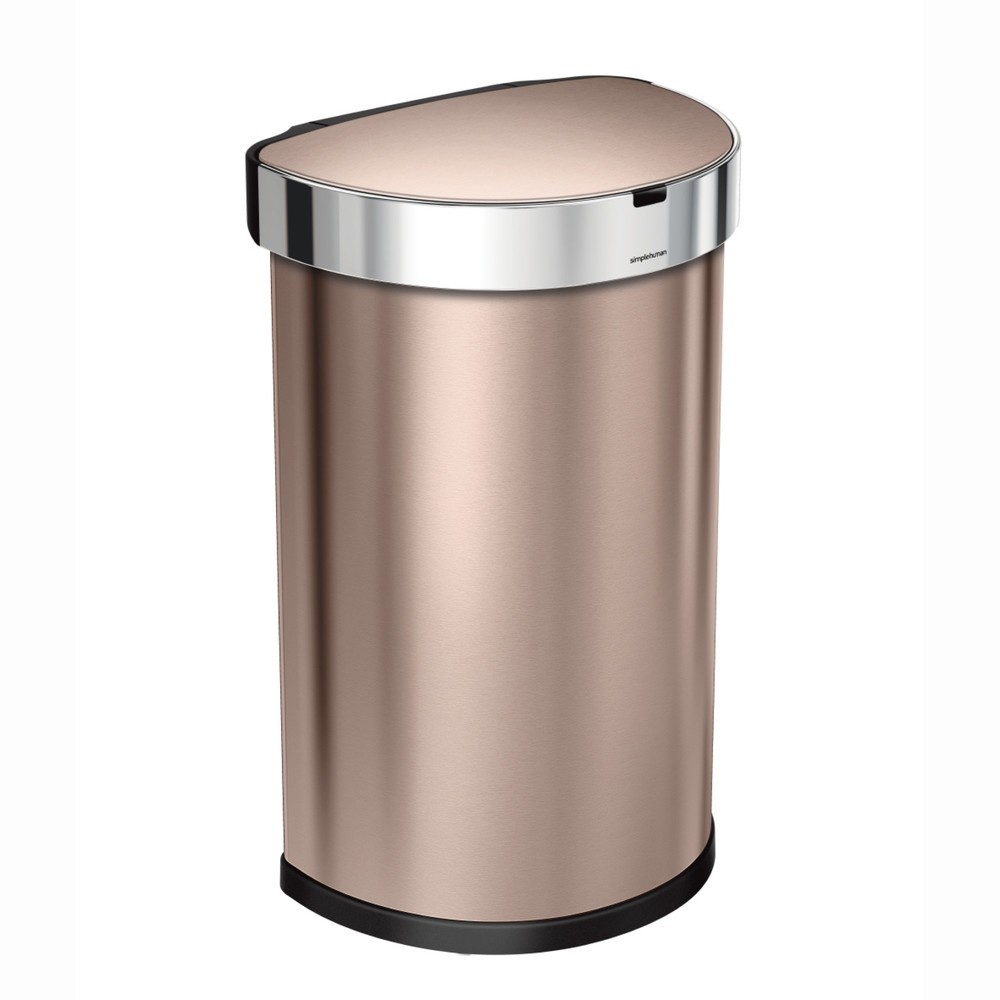 Poubelle Liner Pocket SIMPLEHUMAN, couvercle avec capteur de mouvement adaptatif, 45 litres, or rose