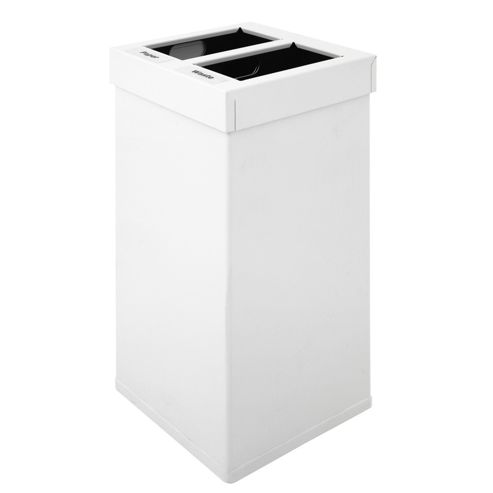 Poubelle Mix CARRO, en aluminium, 2 x 25 litres, blanc