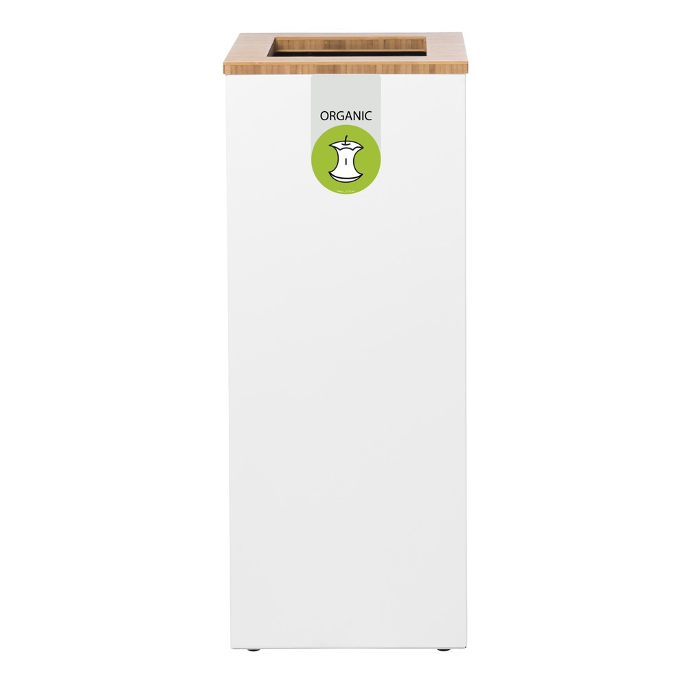 Poubelle Paxa Medium LUNE, 34 litres, blanc / bambou / vert