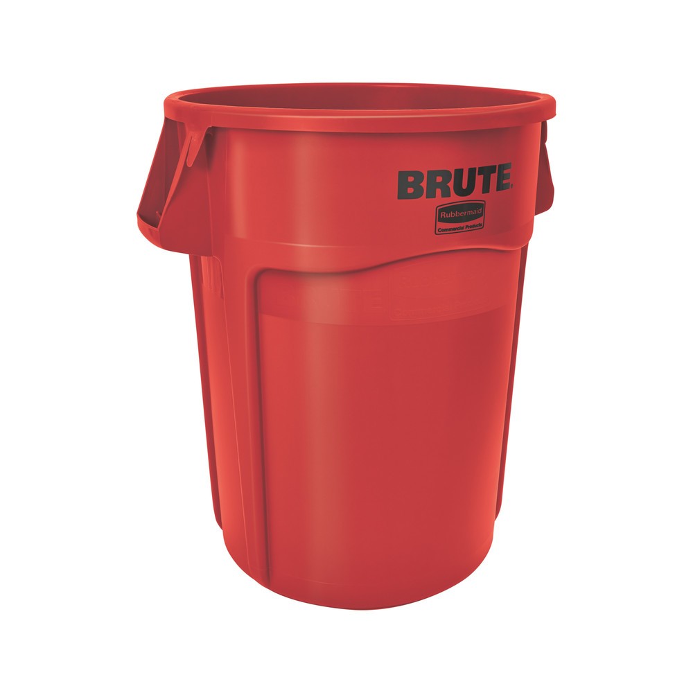 Poubelle universelle Rubbermaid®, plastique, ronde, 166 litres, rouge