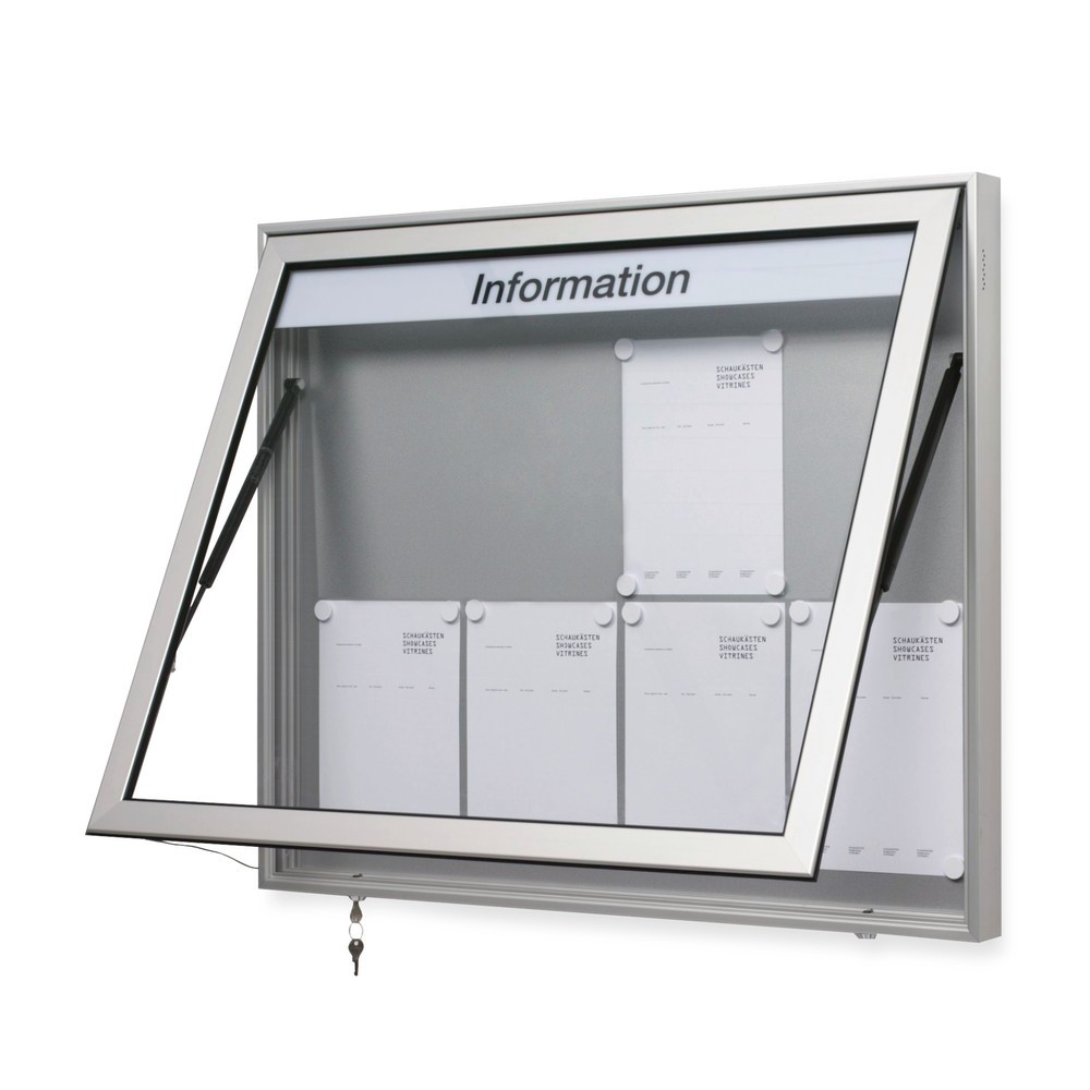 Vitrine professionnelle avec ressort à gaz, 1 face, profondeur 60 mm, Hxl 820 x 970 mm