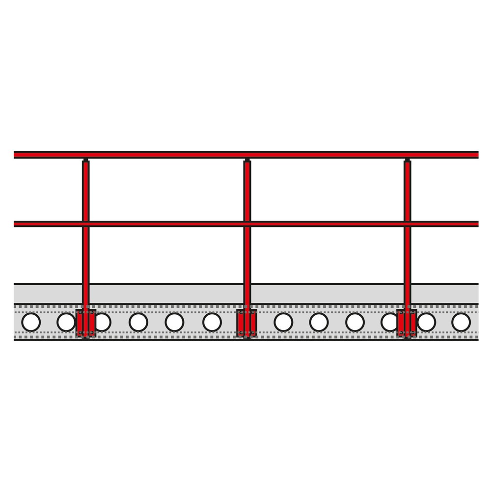 Rambarde pour système de plates-formes de stockage modulaire, gris clair