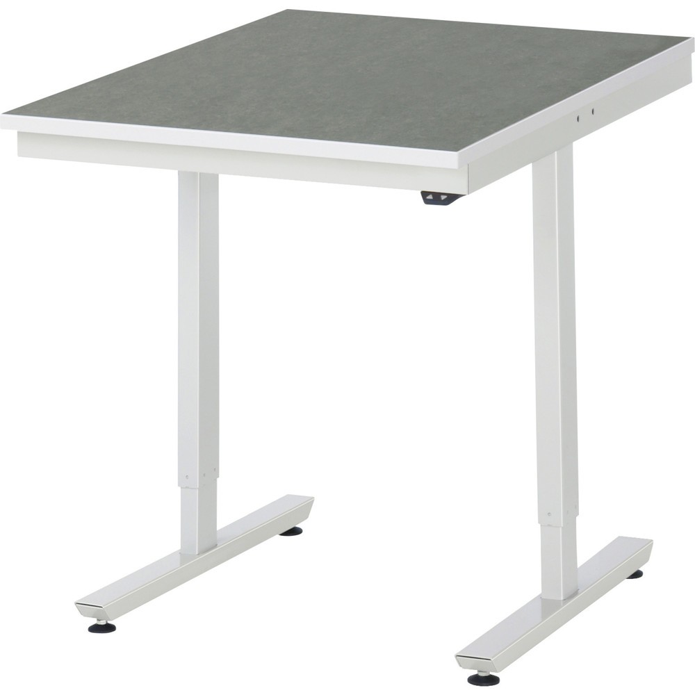 RAU Table de travail à réglage électrique de la hauteur Série adlatus 300, HxlxP 720-1 120 x 750 x 1 000 mm, plan de travail avec revêtement universel/linoléum