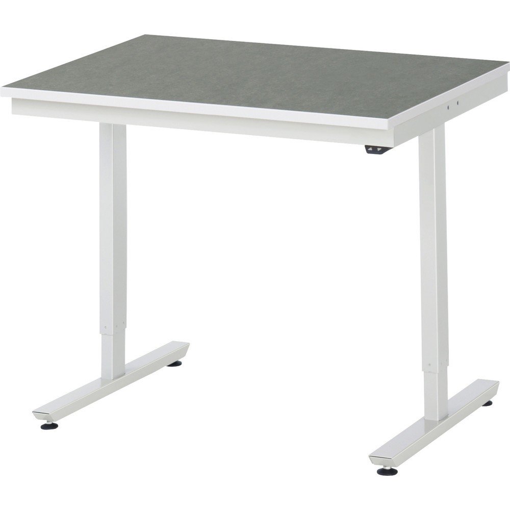 RAU Table de travail à réglage électrique de la hauteur Série adlatus 300, HxlxP 720-1 120 x 1 000 x 800 mm, plan de travail avec revêtement universel/linoléum