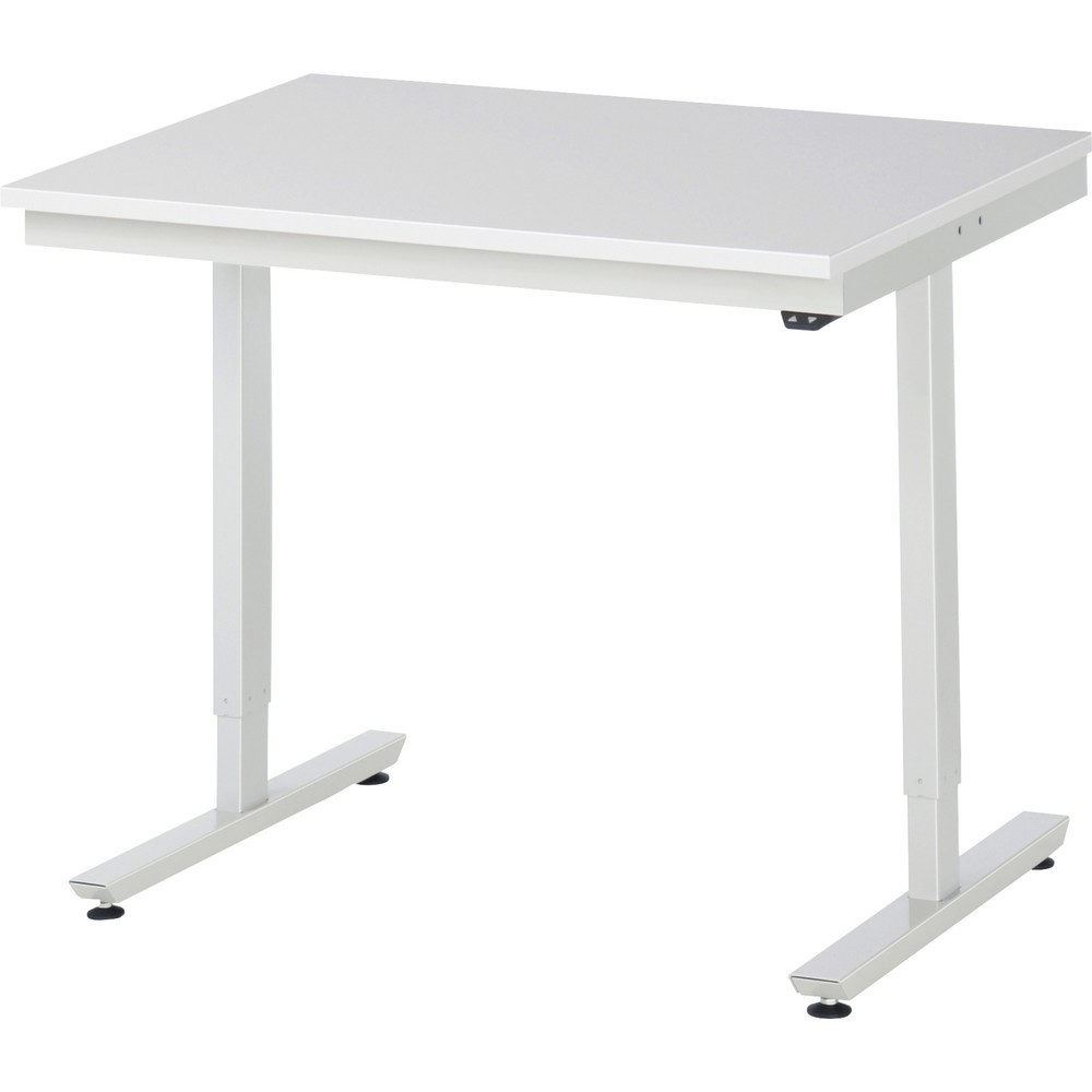 RAU Table de travail à réglage électrique de la hauteur Série adlatus 300, HxlxP 720-1 120 x 1 000 x 800 mm, plan de travail avec revêtement en mélamine