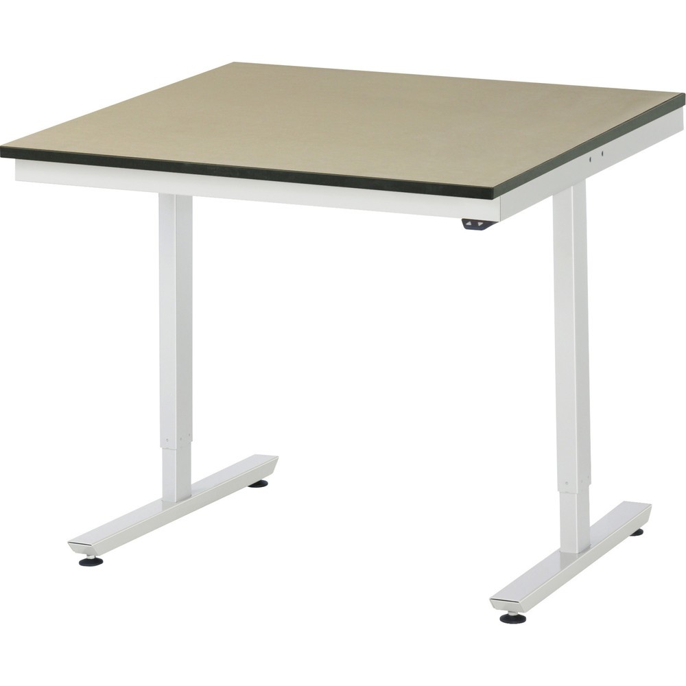 RAU Table de travail à réglage électrique de la hauteur Série adlatus 300, HxlxP 720-1 120 x 1 000 x 1 000 mm, plan de travail en MDF