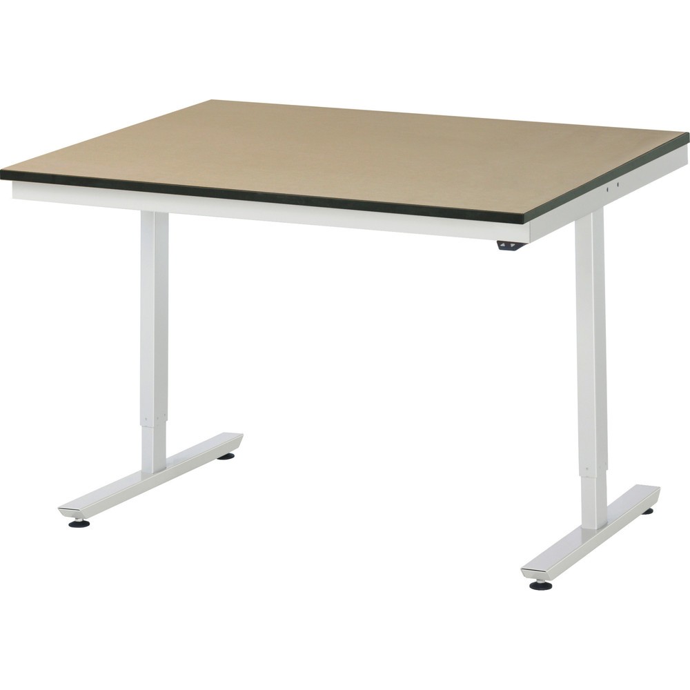 RAU Table de travail à réglage électrique de la hauteur Série adlatus 300, HxlxP 720-1 120 x 1 250 x 1 000 mm, plan de travail en MDF