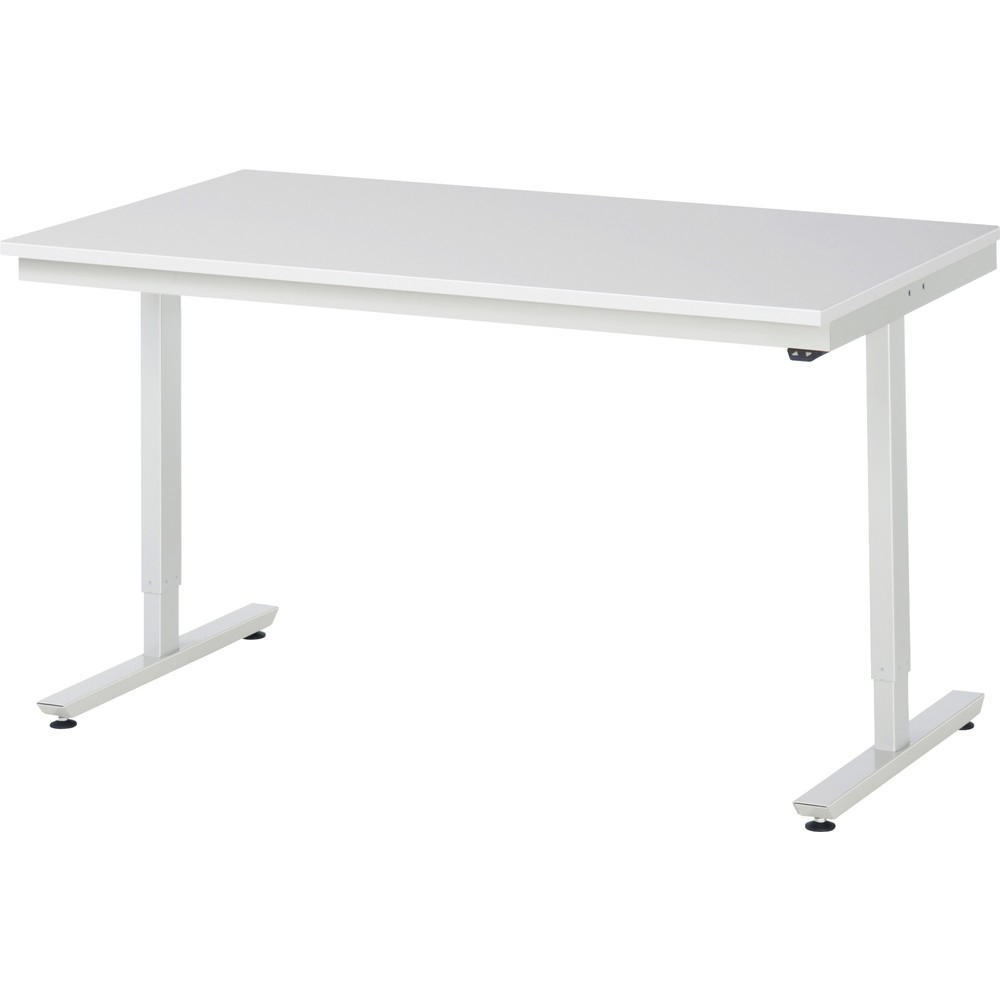 RAU Table de travail à réglage électrique de la hauteur Série adlatus 300, HxlxP 720-1 120 x 1 500 x 800 mm, plan de travail avec revêtement en mélamine