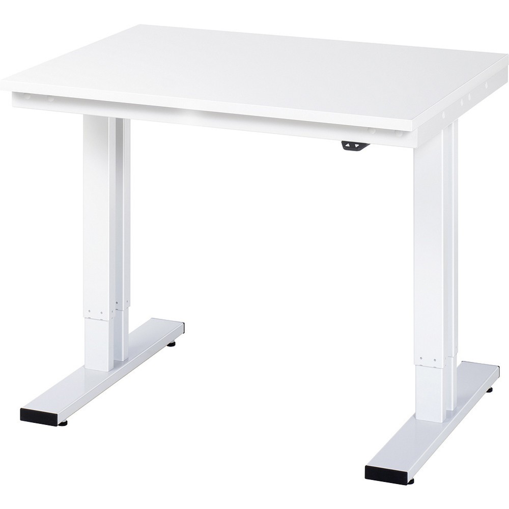 RAU Table pour poste de travail à réglage électrique de la hauteur série adlatus 300, HxlxP 720-1 120 x 1 000 x 800 mm, plan de travail en mélaminé