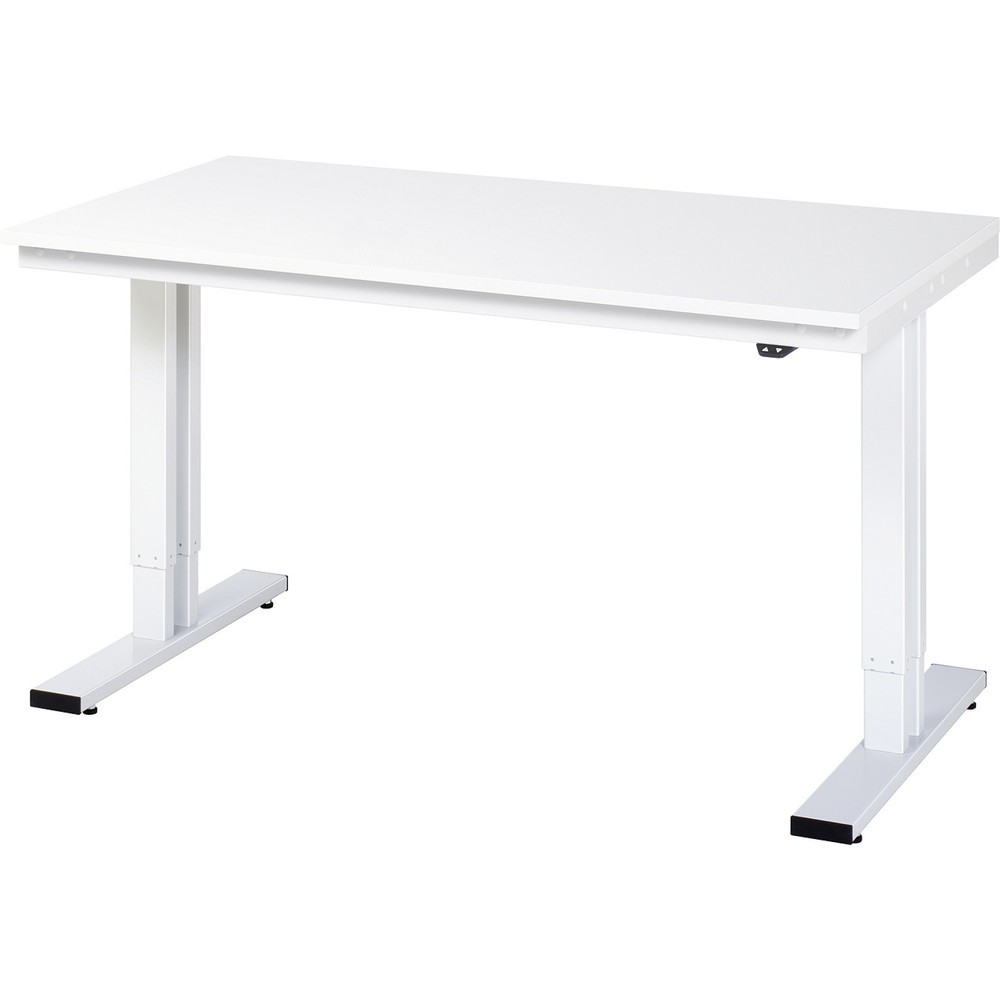 RAU Table pour poste de travail à réglage électrique de la hauteur série adlatus 300, HxlxP 720-1 120 x 1 500 x 800 mm, plan de travail en mélaminé