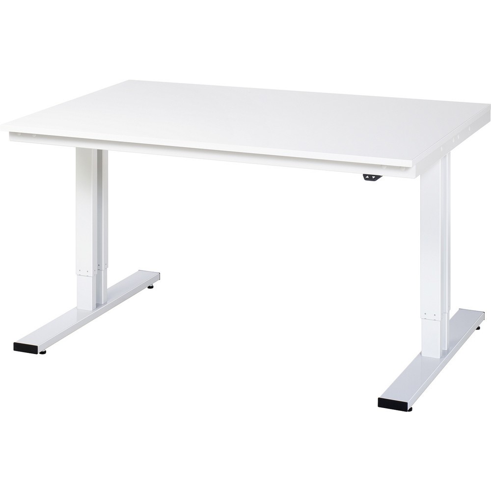 RAU Table pour poste de travail à réglage électrique de la hauteur série adlatus 300, HxlxP 720-1 120 x 1 500 x 1 000 mm, plan de travail en mélaminé