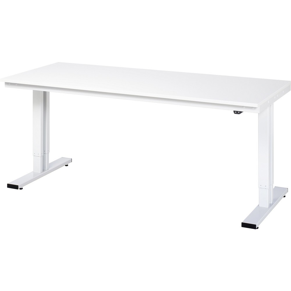 RAU Table pour poste de travail à réglage électrique de la hauteur série adlatus 300, HxlxP 720-1 120 x 2 000 x 800 mm, plan de travail en mélaminé