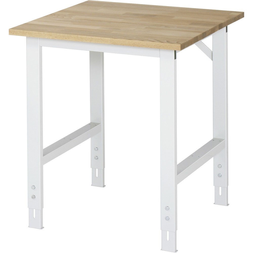 RAU Table pour poste de travail réglable en hauteur série TOM, HxlxP 760-1 080 x 750 x 800 mm, plan de travail en hêtre massif