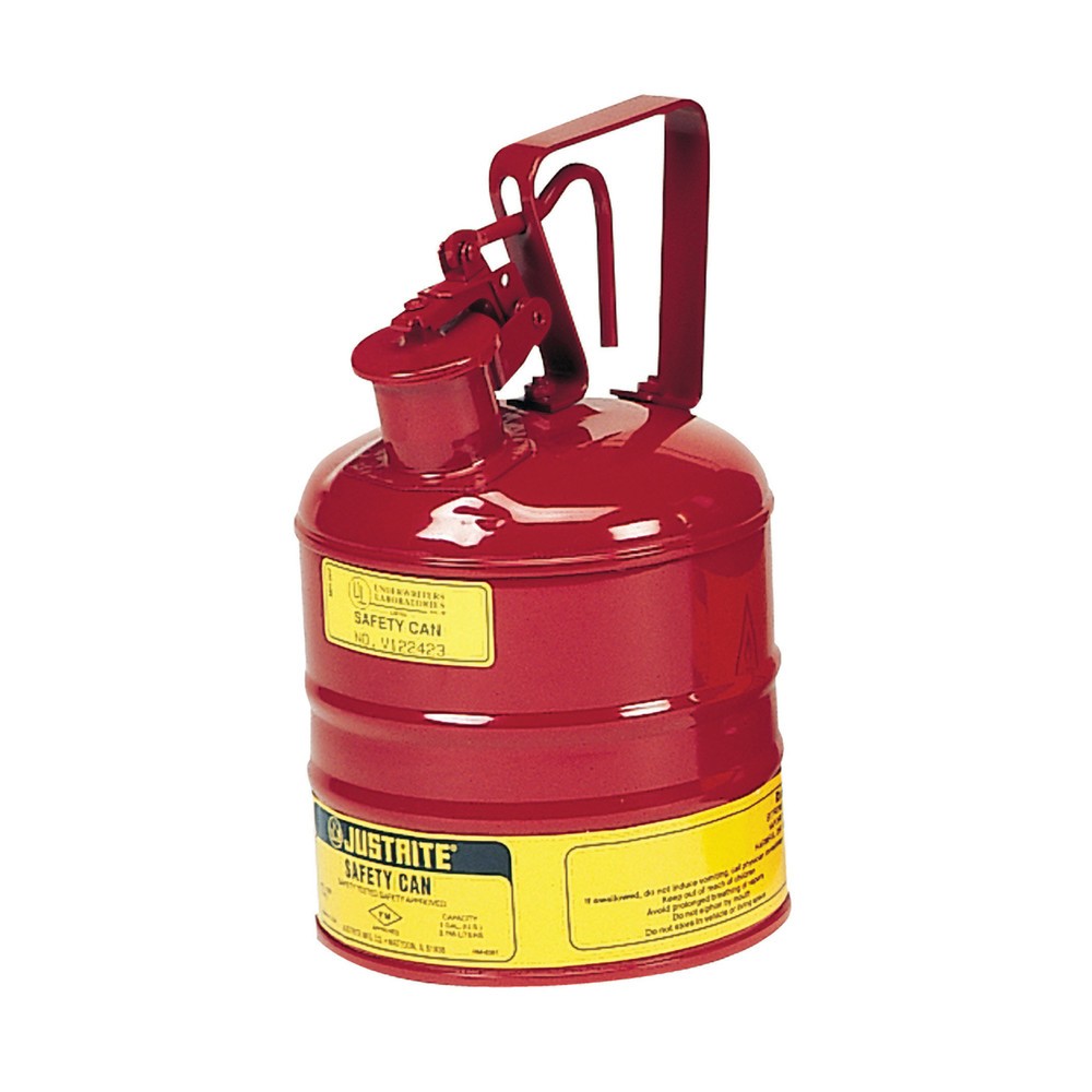 Récipient de sécurité Justrite type I, poignée de déclenchement, rouge, 4 litres