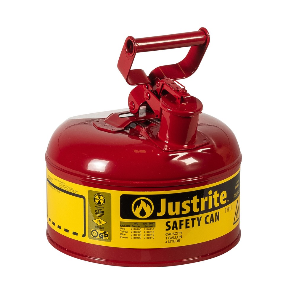 Récipient de sécurité Justrite type I, poignée pivotante, rouge, 4 litres