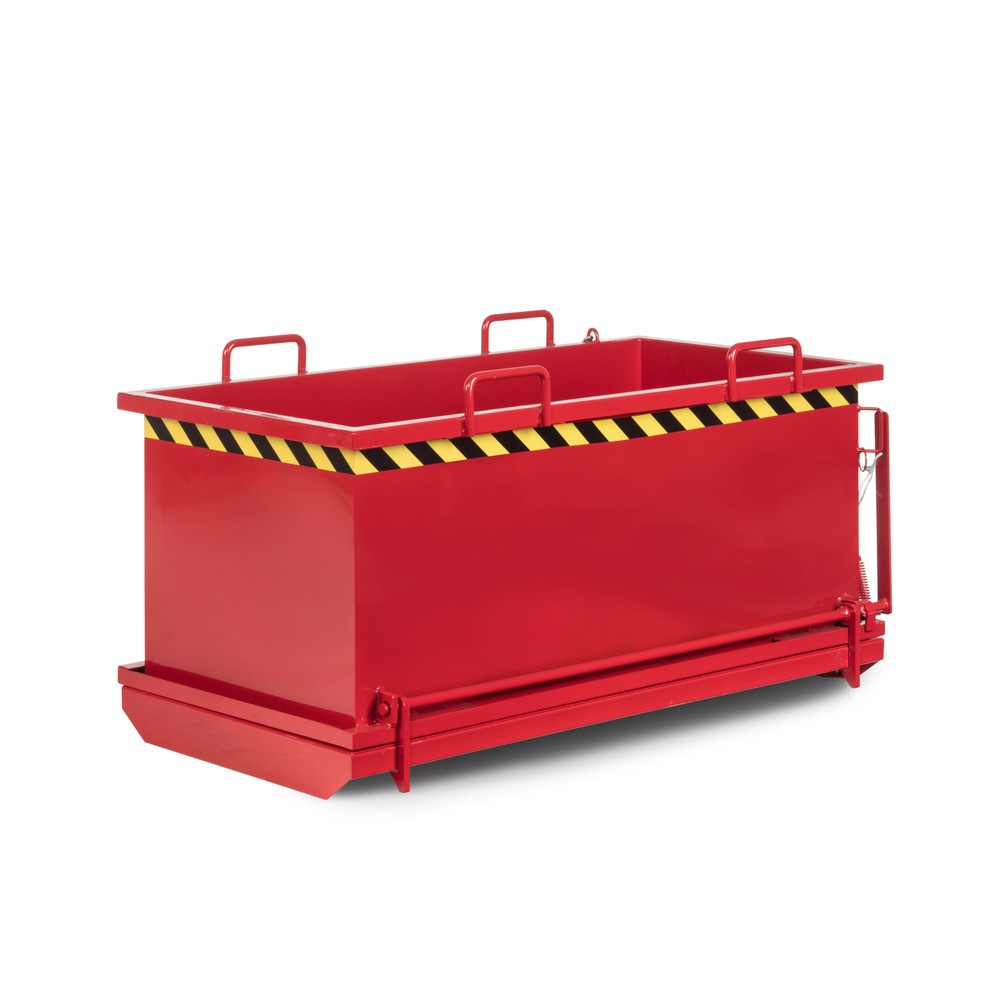 RR-Industrietechnik® Benne à fond basculant type RKB, volume 0,5 m³, RAL 3000 rouge feu