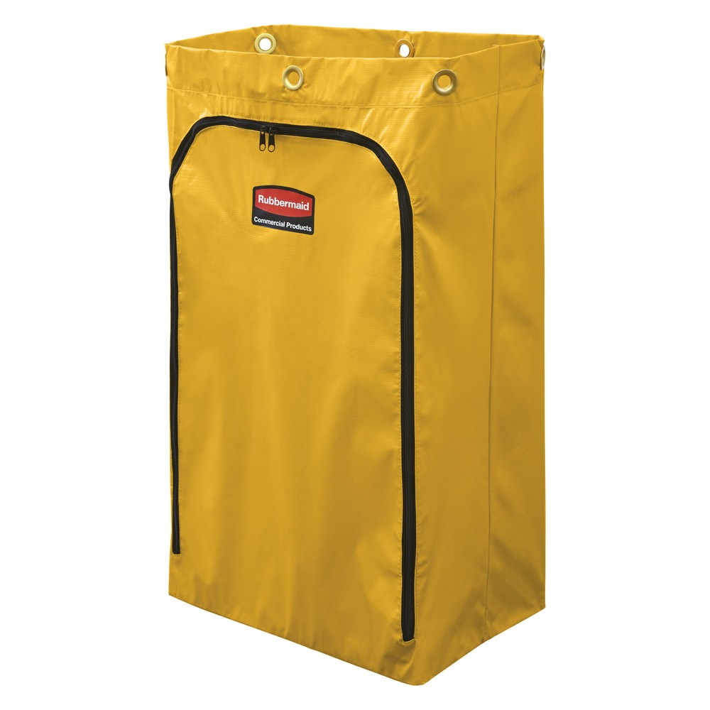 Sac de rechange pour chariot de ménage et chariot de concierge Rubbermaid®, fermeture éclaire latérale, jaune