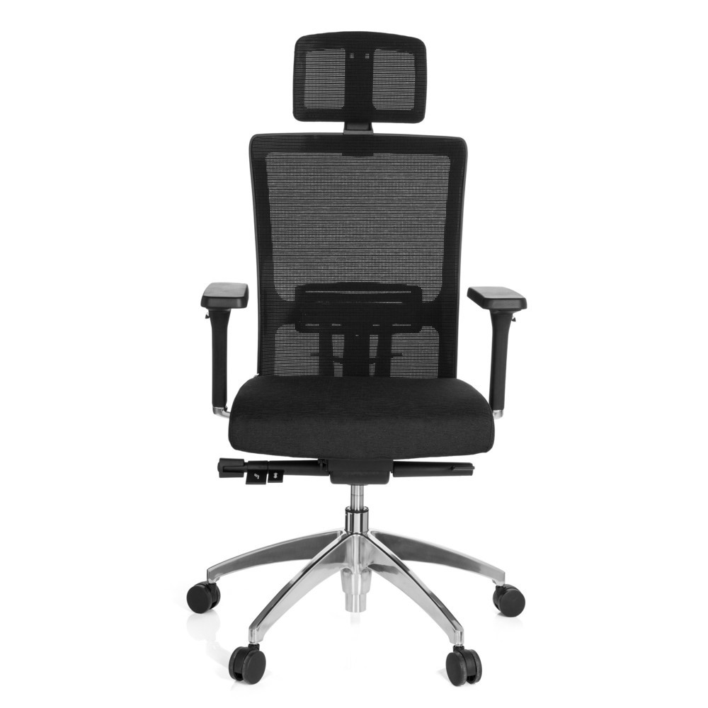 Siège de bureau / fauteuil de direction hjh OFFICE ASTRA LUX tissu/maille, noir