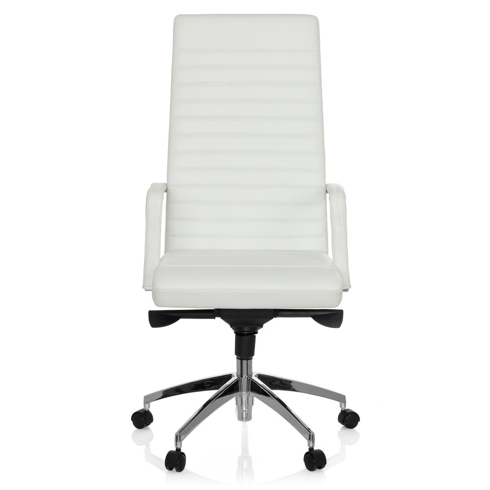 Siège de bureau / fauteuil de direction hjh OFFICE LENGA cuir, blanc