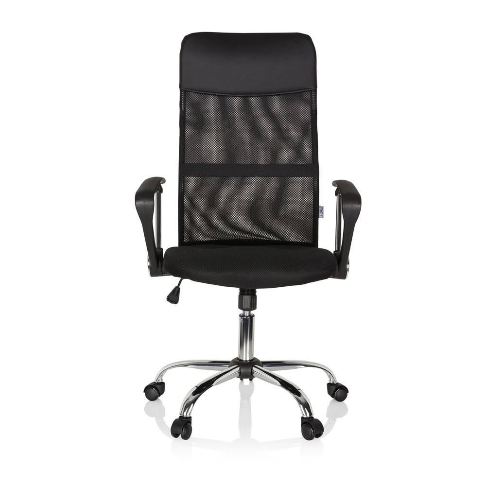 Siège de bureau / fauteuil de direction hjh OFFICE PURE NET, similicuir/maille, noir