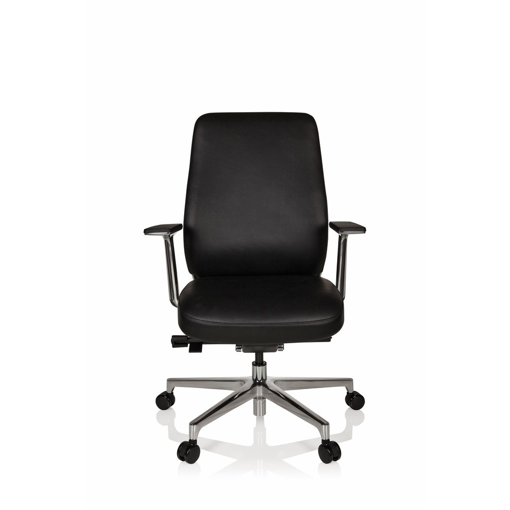 Siège de bureau / fauteuil de direction hjh OFFICE VERMONT cuir, noir