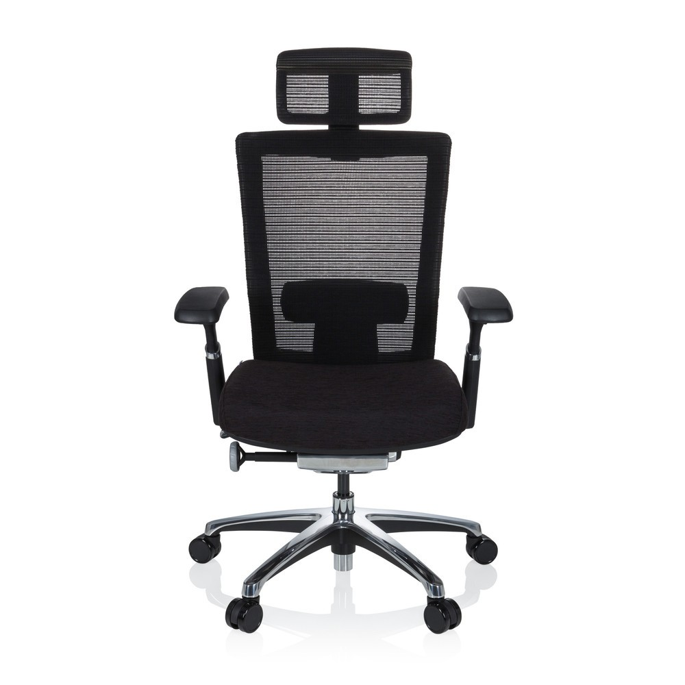 Siège de bureau hjh OFFICE NOVA PRO I ALU tissu/maille, noir