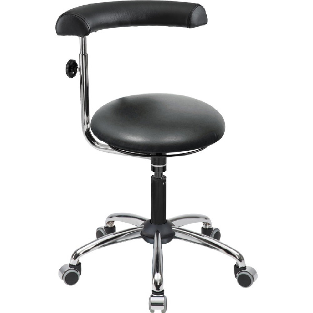 Siège de travail pivotant, tabouret Comfort, assise similicuir ronde, hauteur d'assise 475 à 605 mm, roulettes