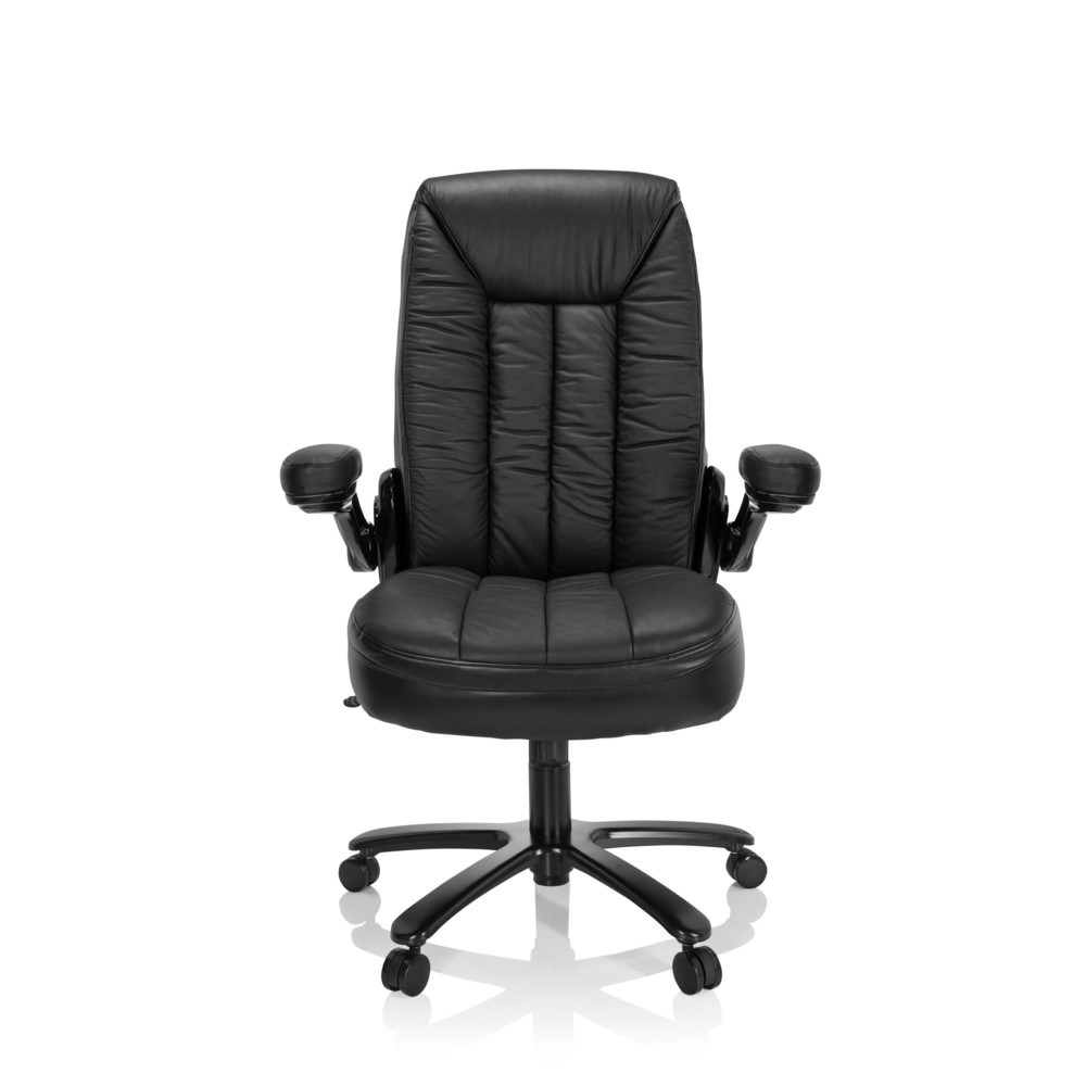 Siège pour personne forte / siège de bureau hjh OFFICE INSTRUCTOR III XXL cuir, noir