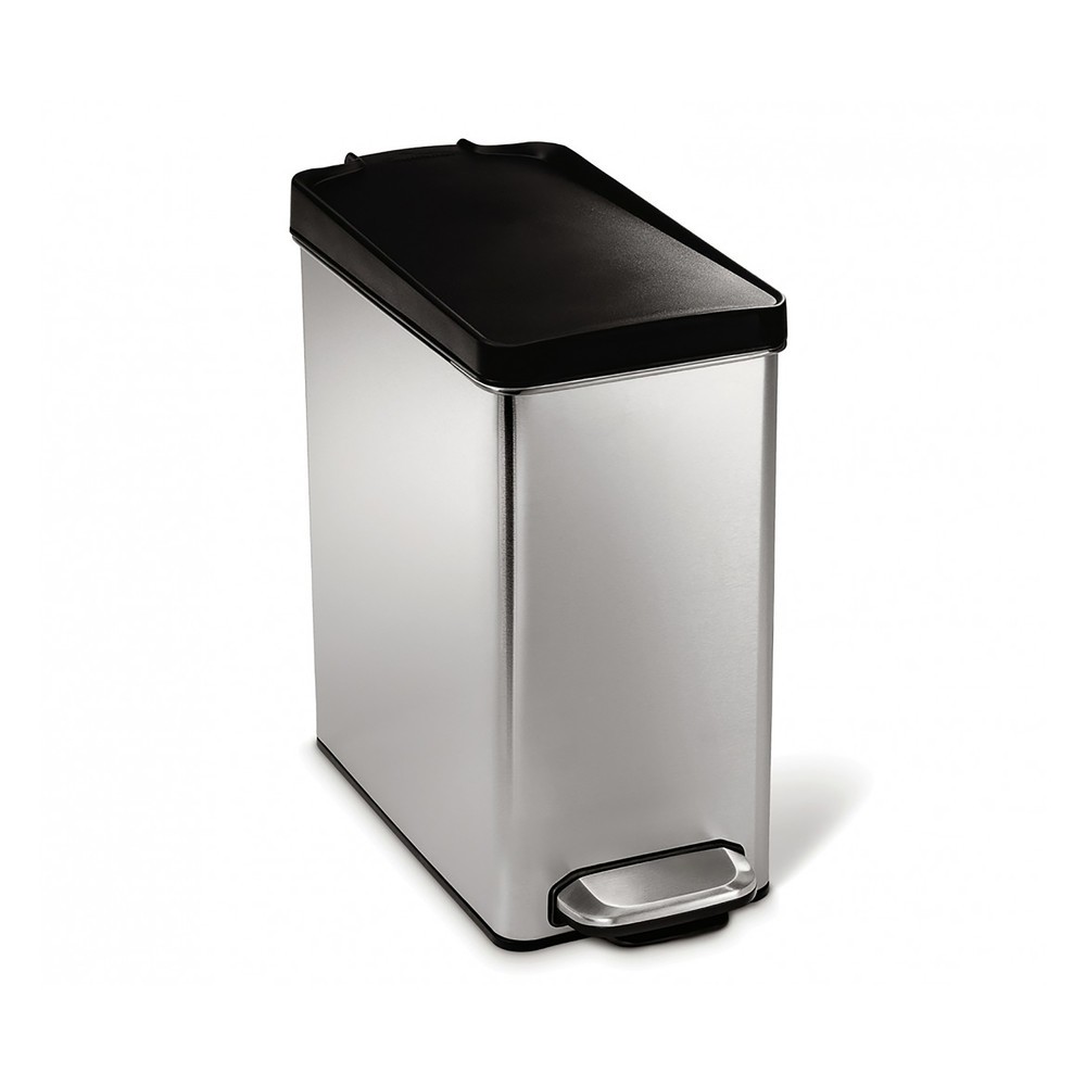 Poubelle à pédale Profile SIMPLEHUMAN, 10 litres, acier inoxydable mat, noir