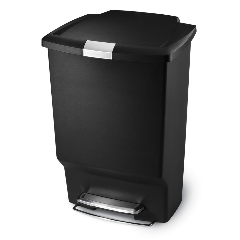 Poubelle à pédale Rectangular Plastic SIMPLEHUMAN, 45 litres, noir